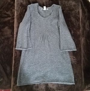 Scoop neck sweater dress
